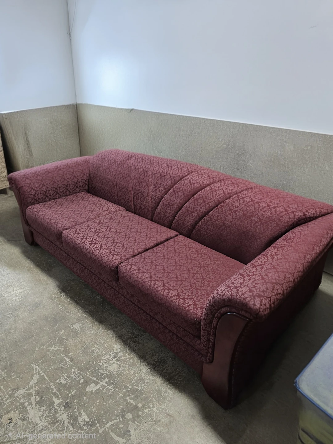 3-seater couch in maroon