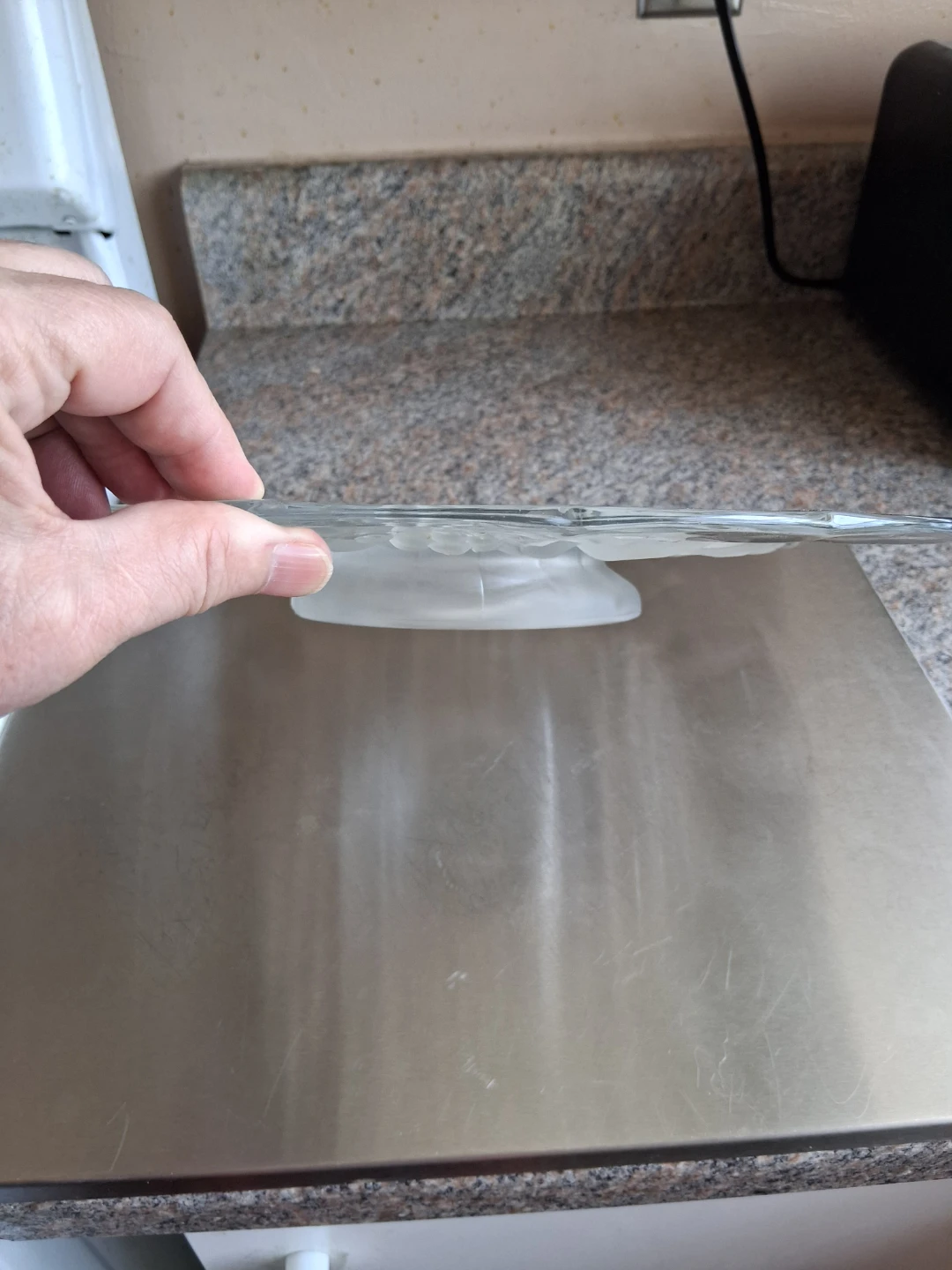 Glass Serving Dish with Grape Design - photo 2