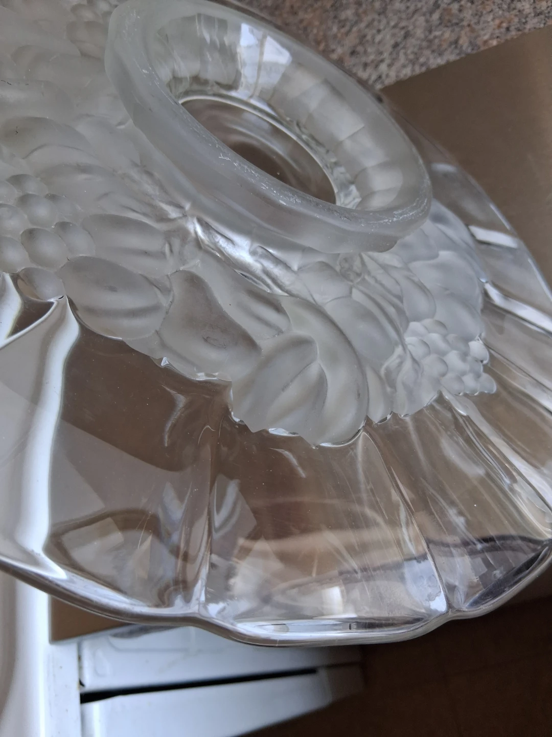 Glass Serving Dish with Grape Design - photo 3