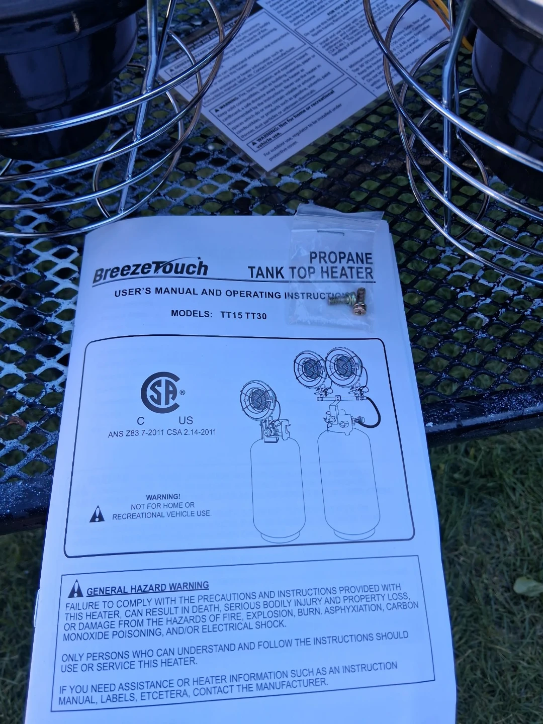 BreezeTouch Propane Tank Top Heater TT15 - photo 5