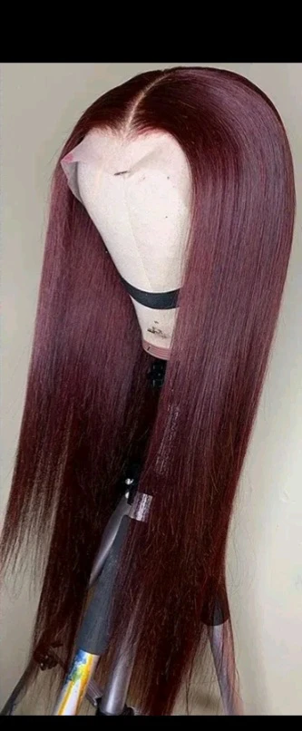Burgundy Straight Lace Front Wig - photo 2
