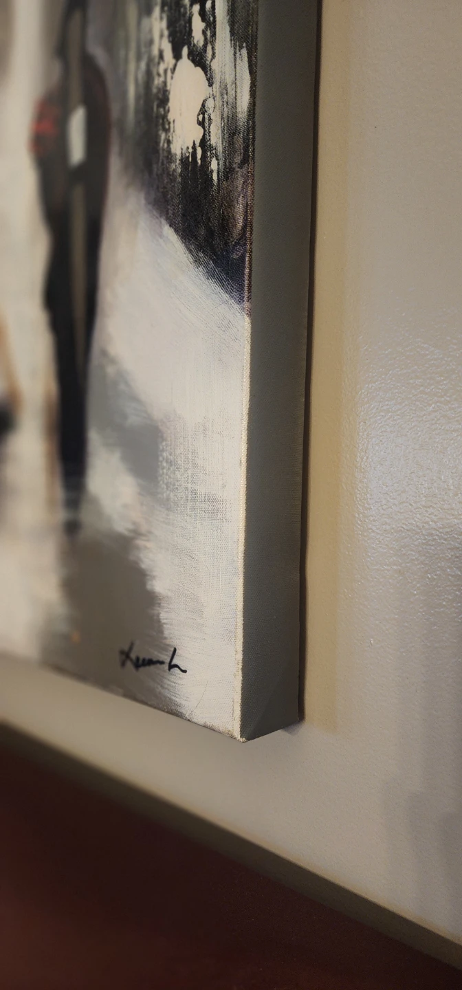 Abstract Cityscape Painting with Figures - photo 2