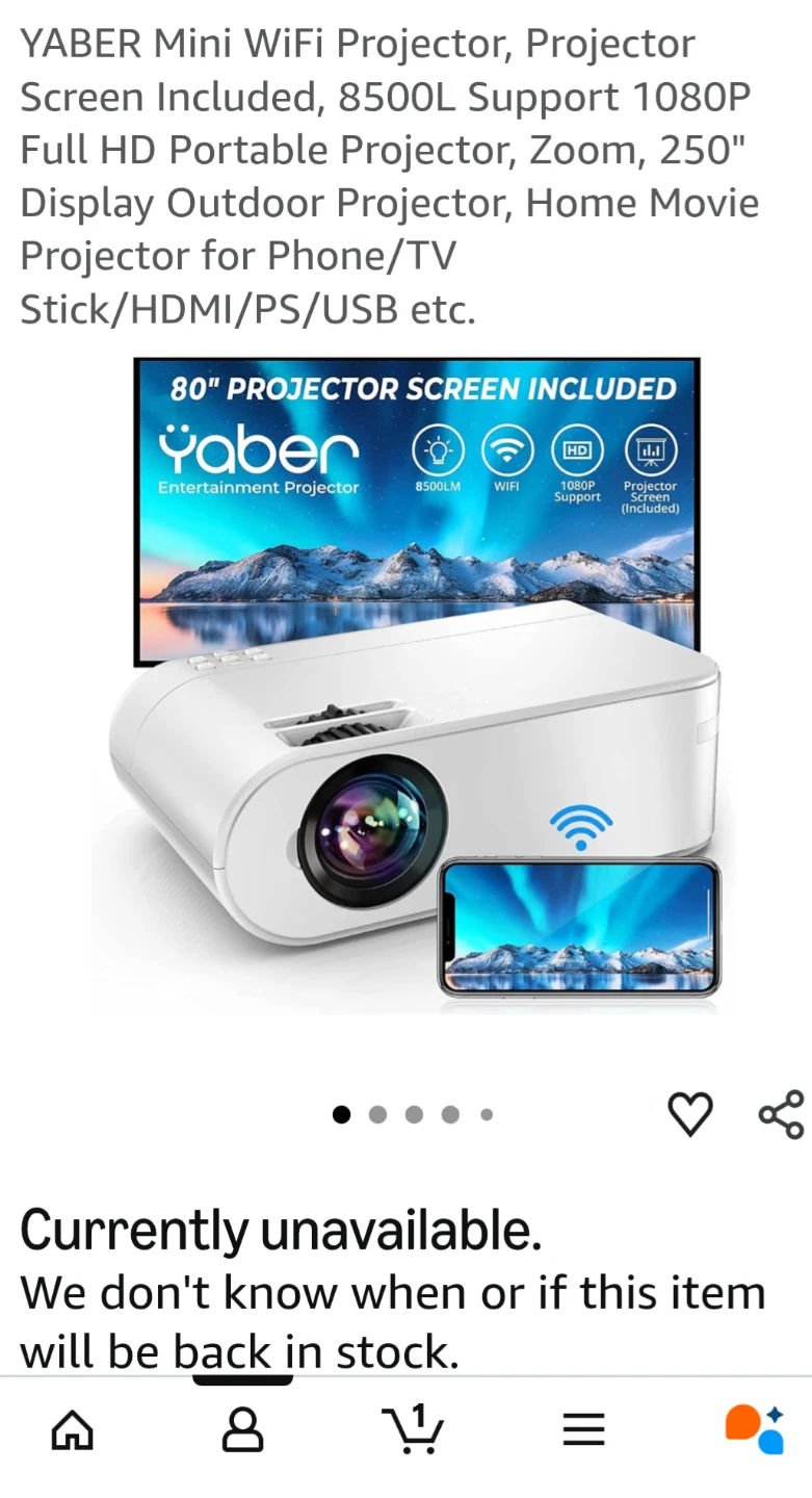 Mini Portable Projector with 80inch foldable screen - photo 5