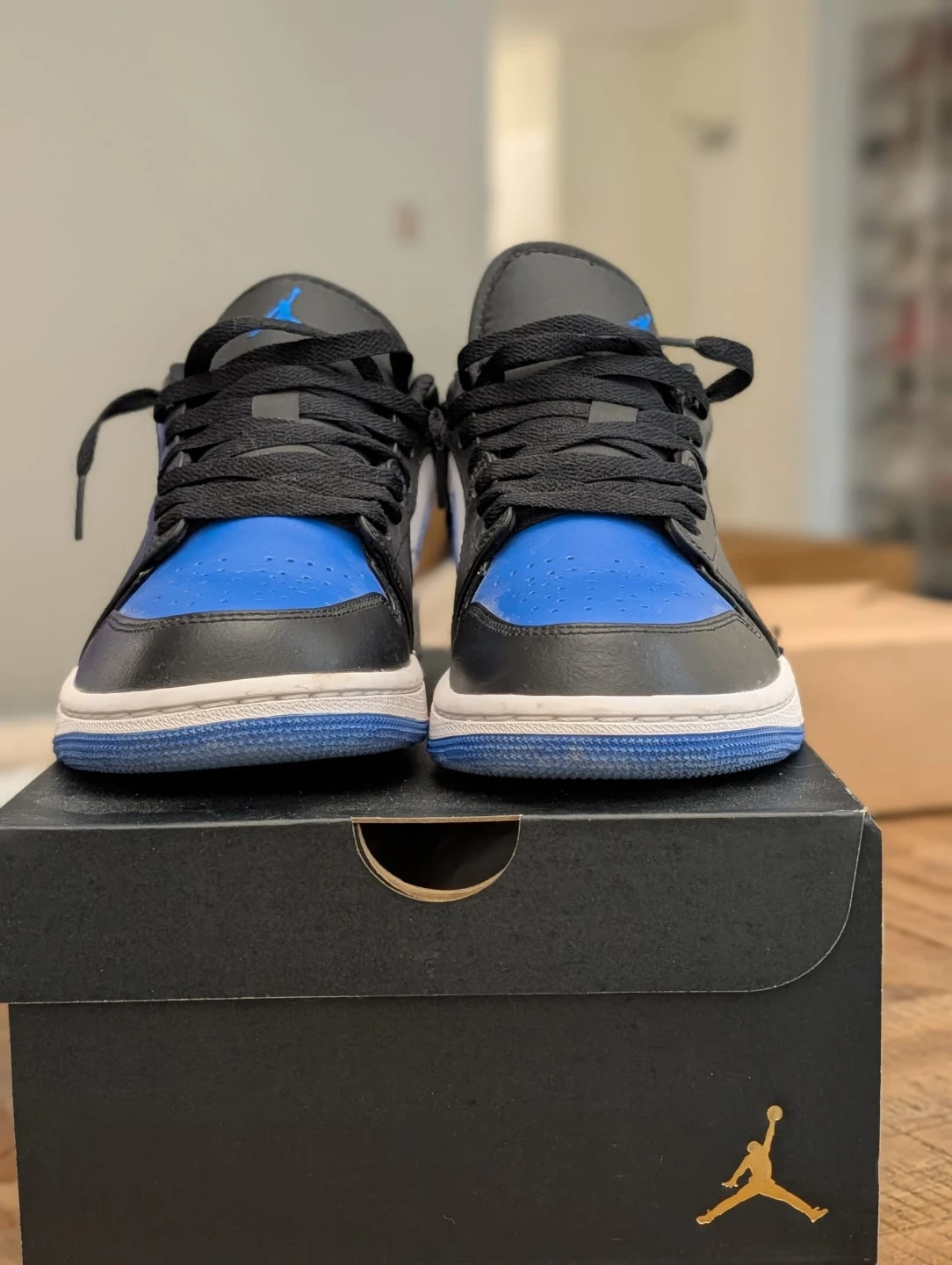 Air Jordan 1 Low Royal Blue Black White Sneakers - photo 2