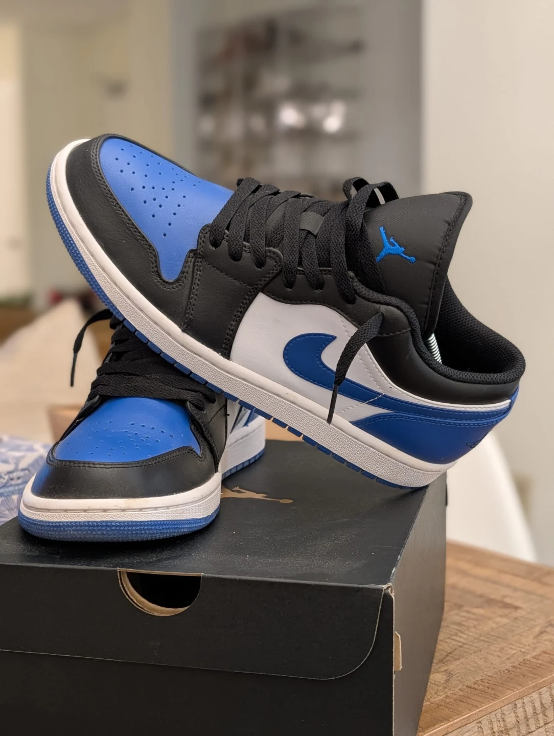Air Jordan 1 Low Royal Blue Black White Sneakers - photo 3