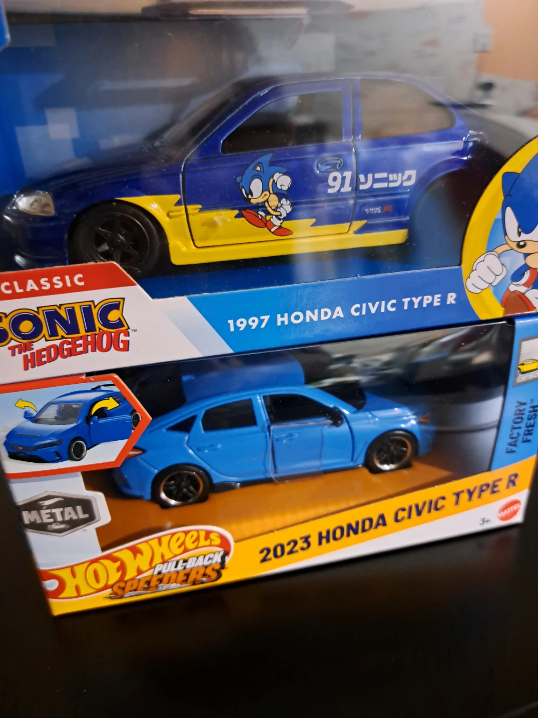 Hot Wheels/Jada, Honda Civic, Type R, 1997/2023 Sonic/Pull-back