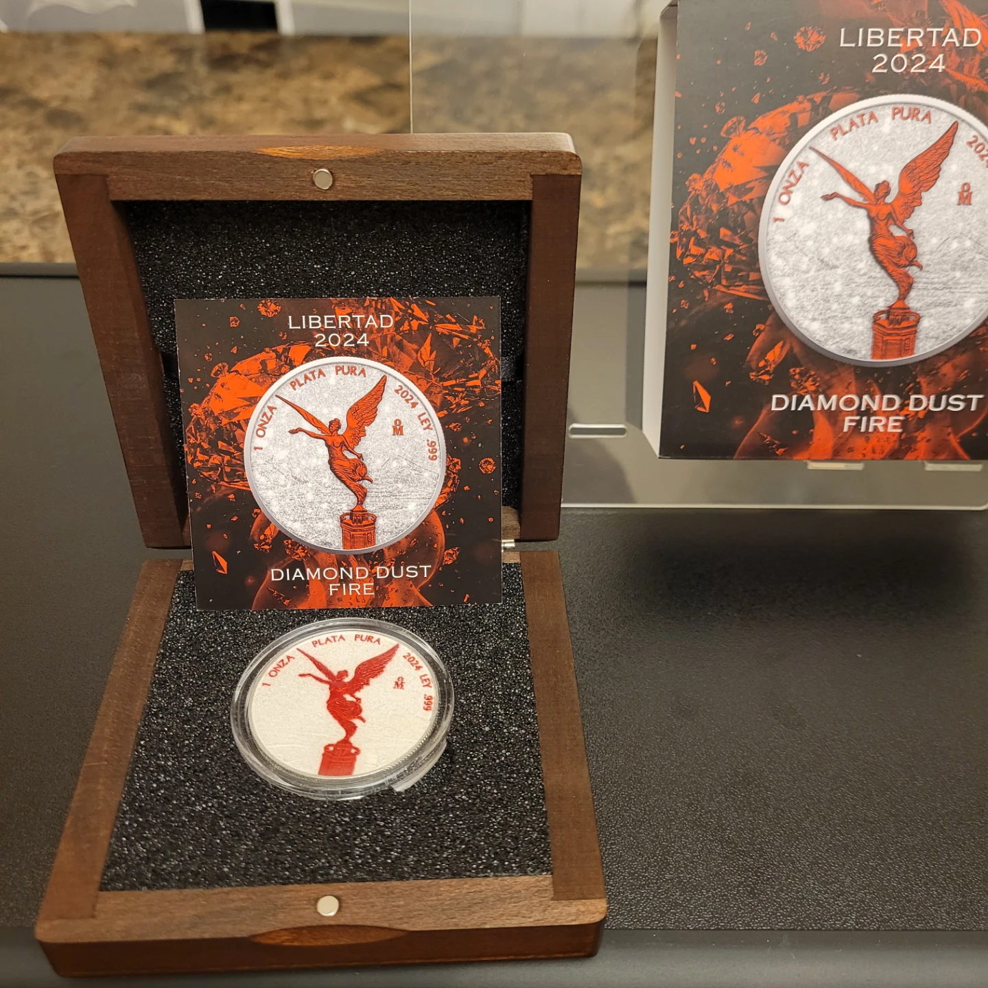 2024 Libertad Diamond Dust Fire Silver Coin