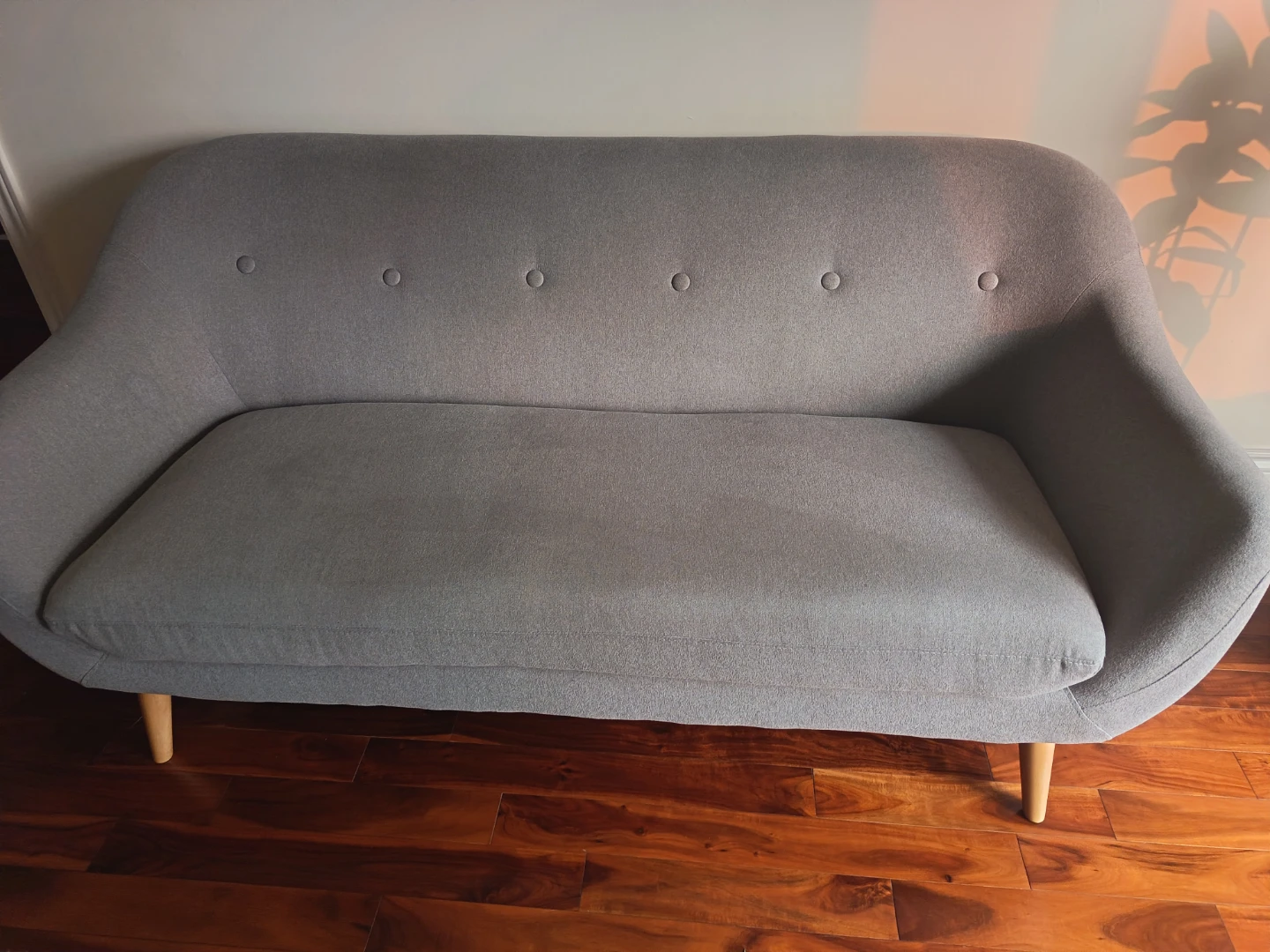 Grey Mid Century Modern Tufted Sofa
