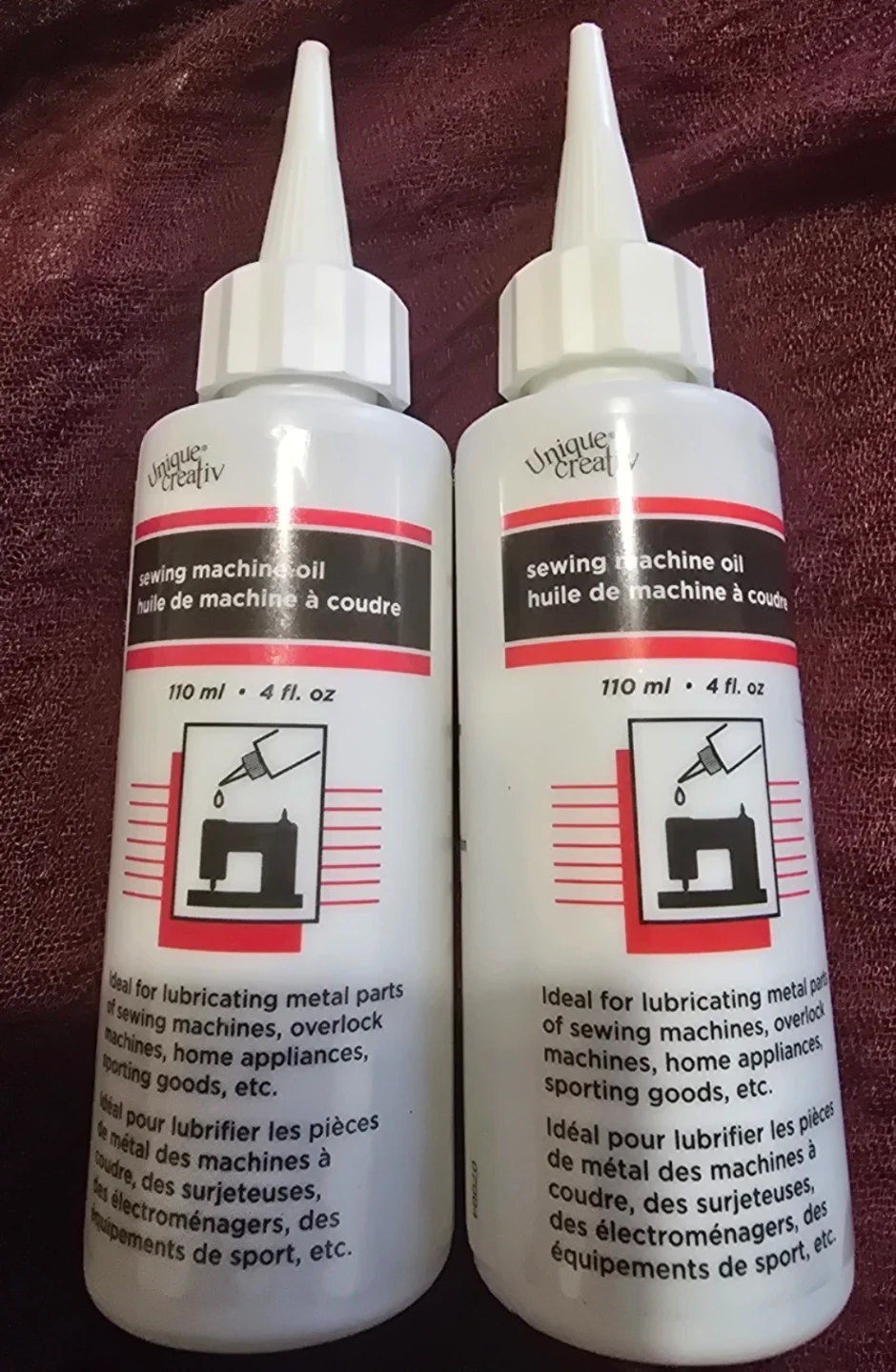2 bottles of unique mcreative sewing machine oil