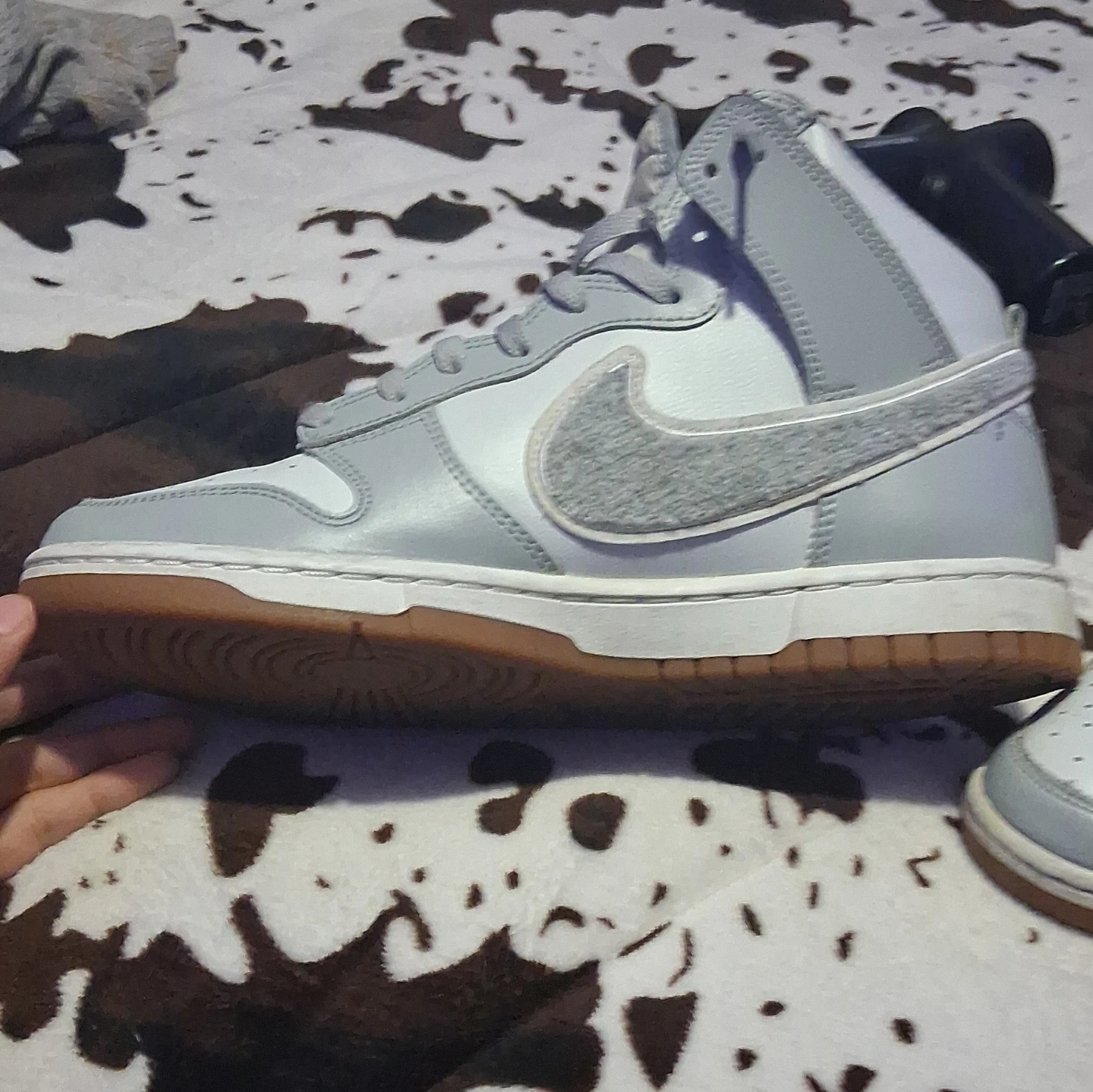 Nike Dunk High Grey White Sneakers - photo 2