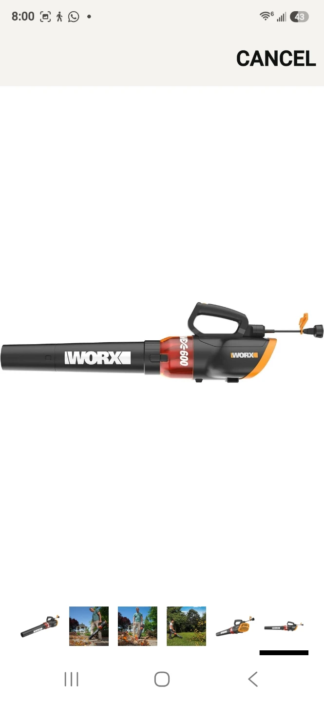 WORKS 12 amp electric leaf blower - photo 4