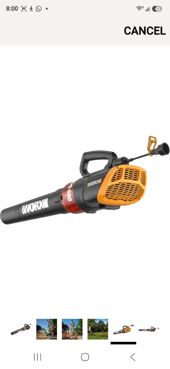 WORKS 12 amp electric leaf blower - photo 5