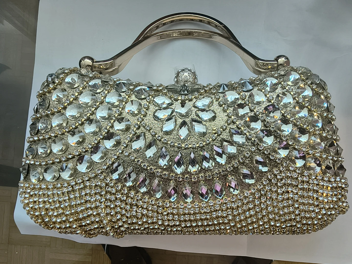 Gold Embellished Clutch Handbag