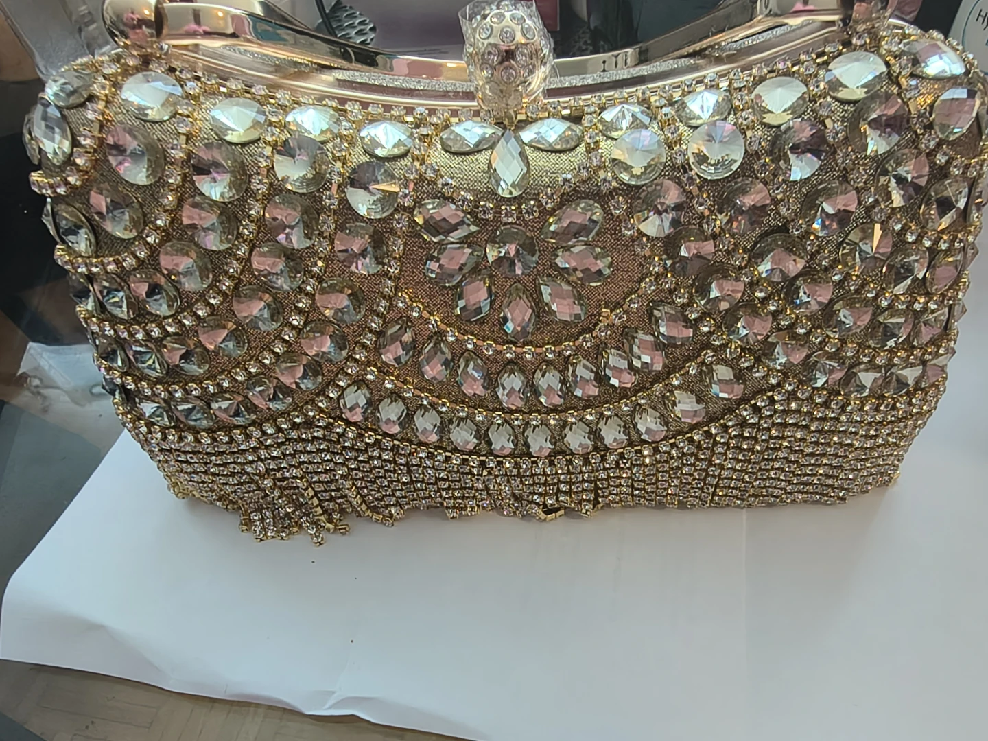 Gold Embellished Clutch Handbag - photo 2