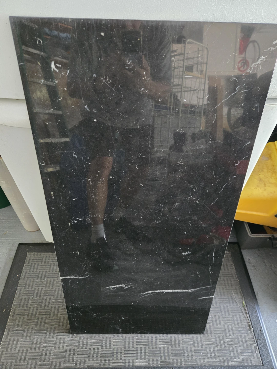 Black granite slab