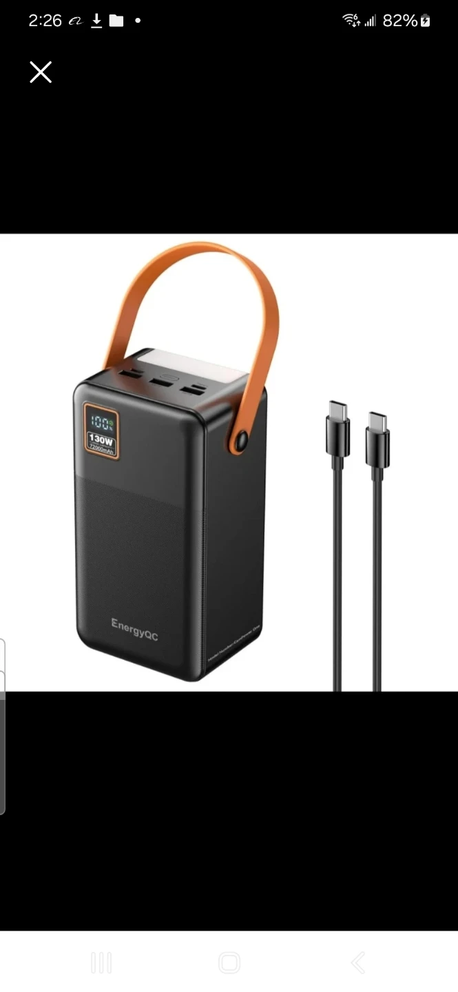 EnergyQC 130W Power Bank 20000mAh