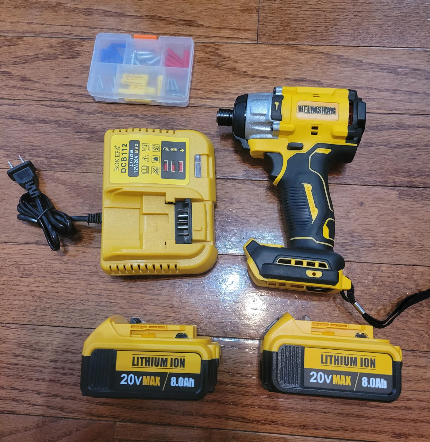 NEW Helmschwar Impact Driver Kit w/2 Batteries 8.0Ah & Charger