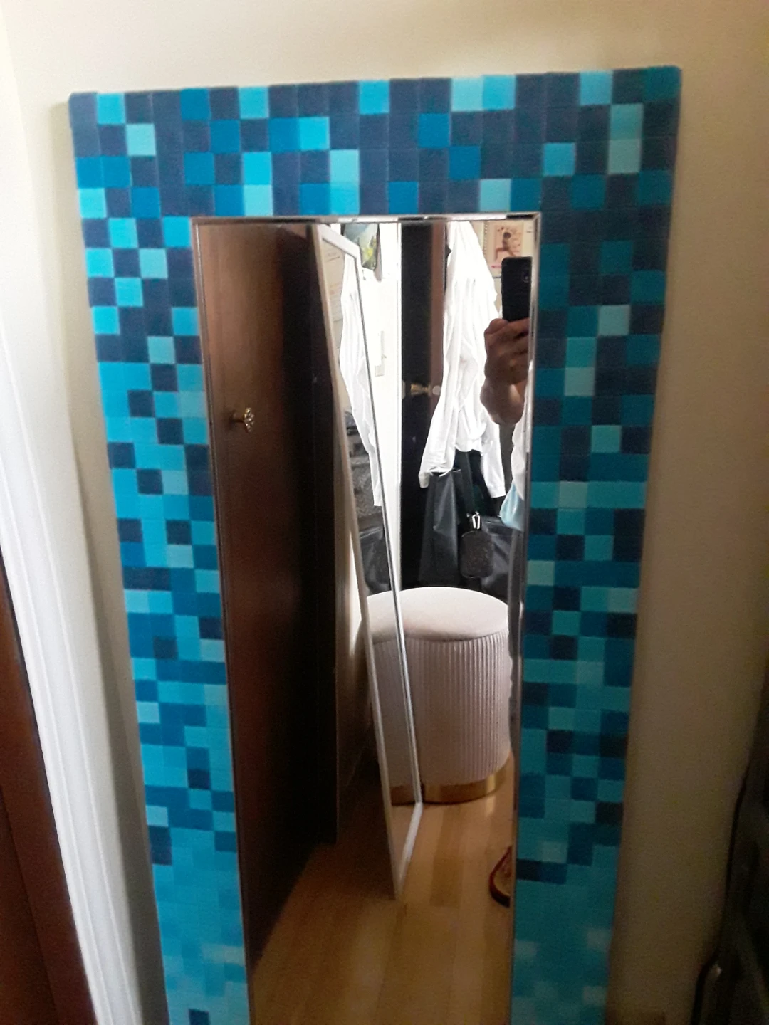 Ikea Mesnali Blue Mosaic Tile Mirror - photo 2