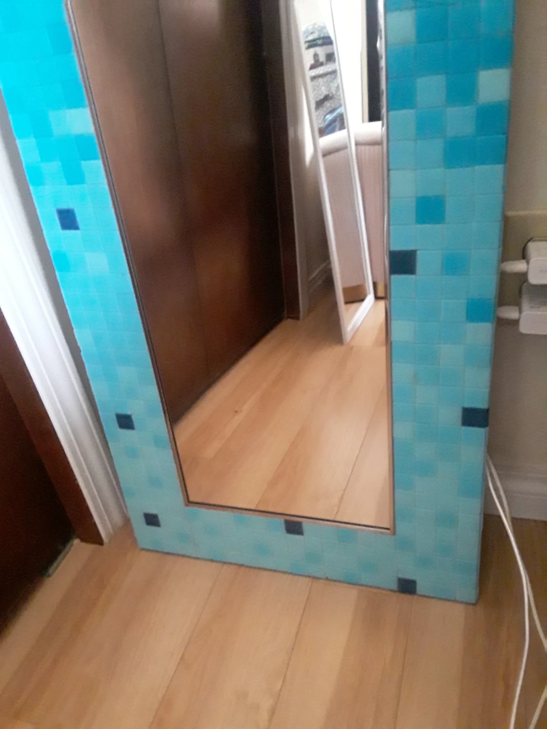 Ikea Mesnali Blue Mosaic Tile Mirror - photo 3