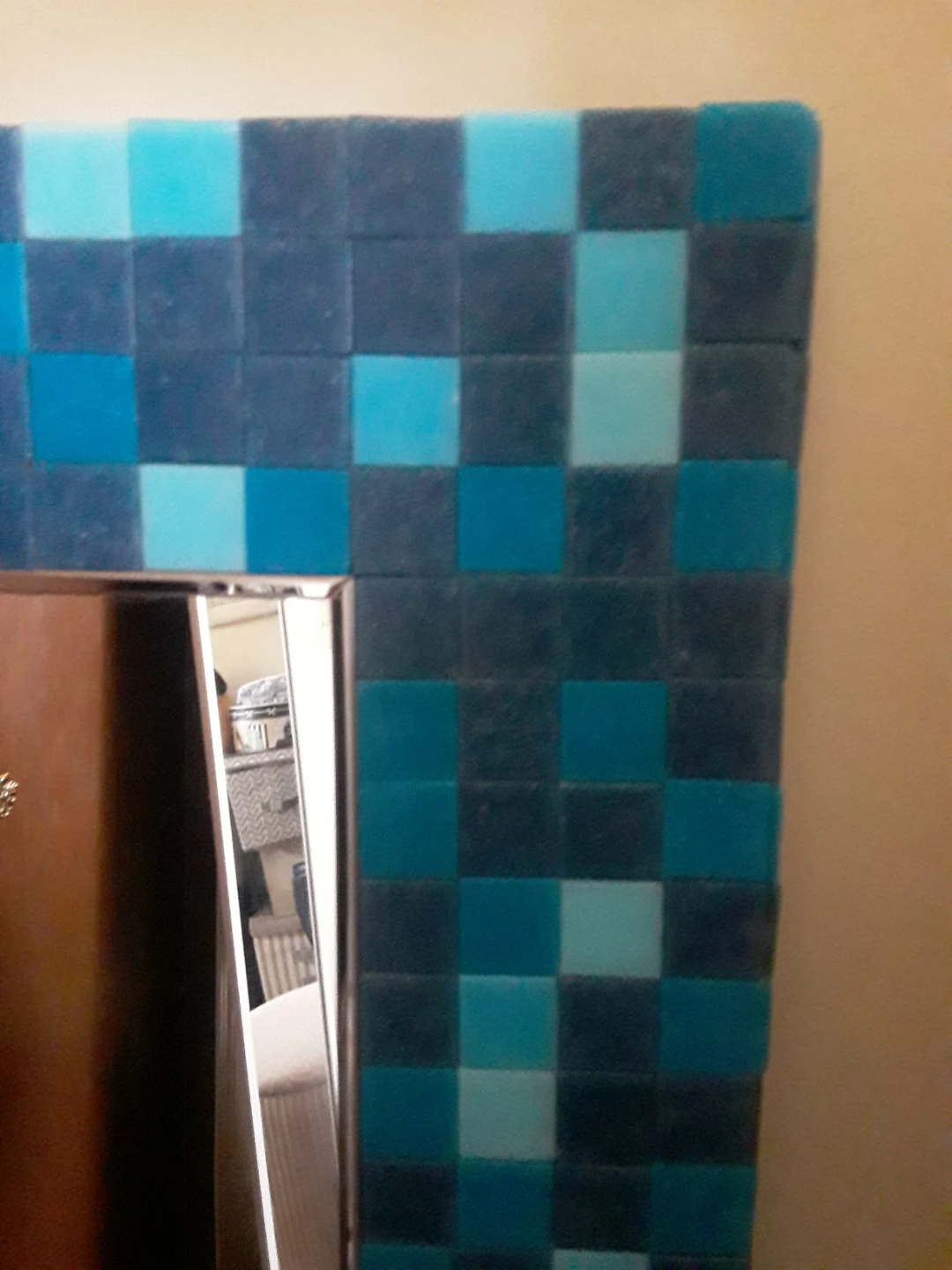 Ikea Mesnali Blue Mosaic Tile Mirror - photo 4