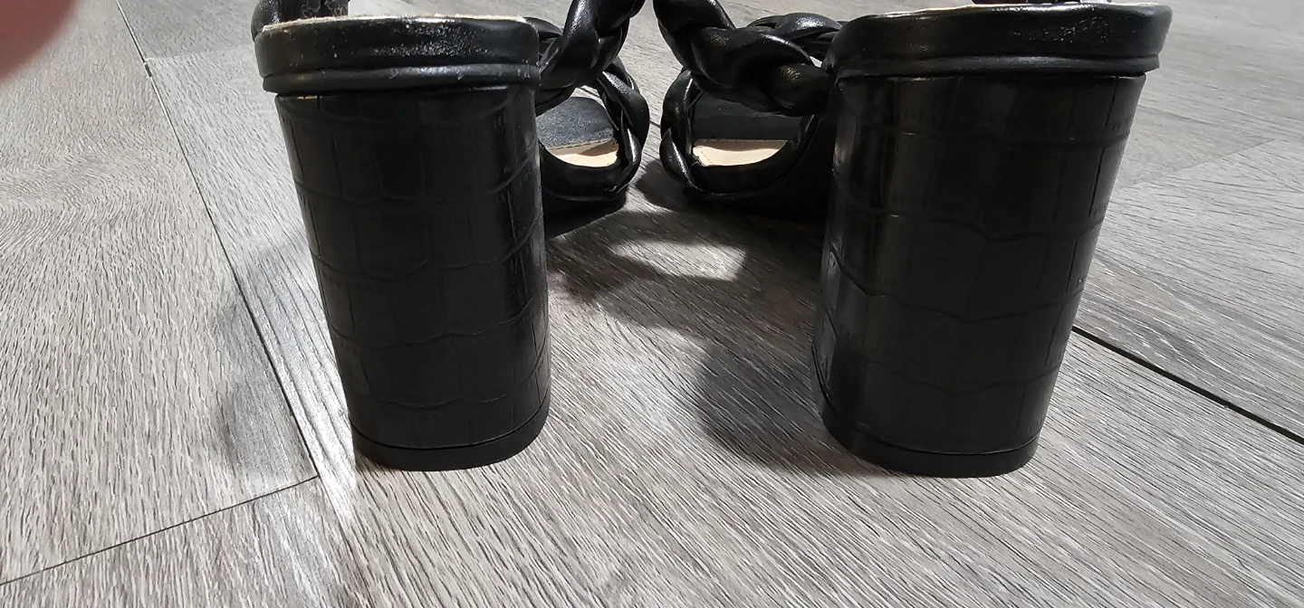 Black Braided Block Hell Mules - Size 7 1/2 - photo 3