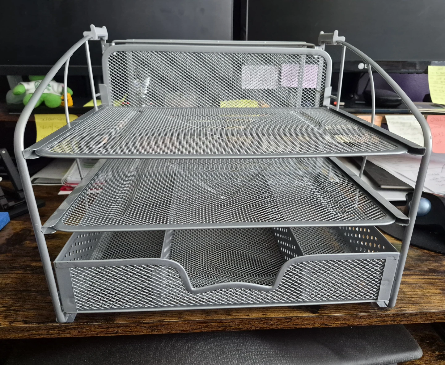 Desk organizer - Silver mesh