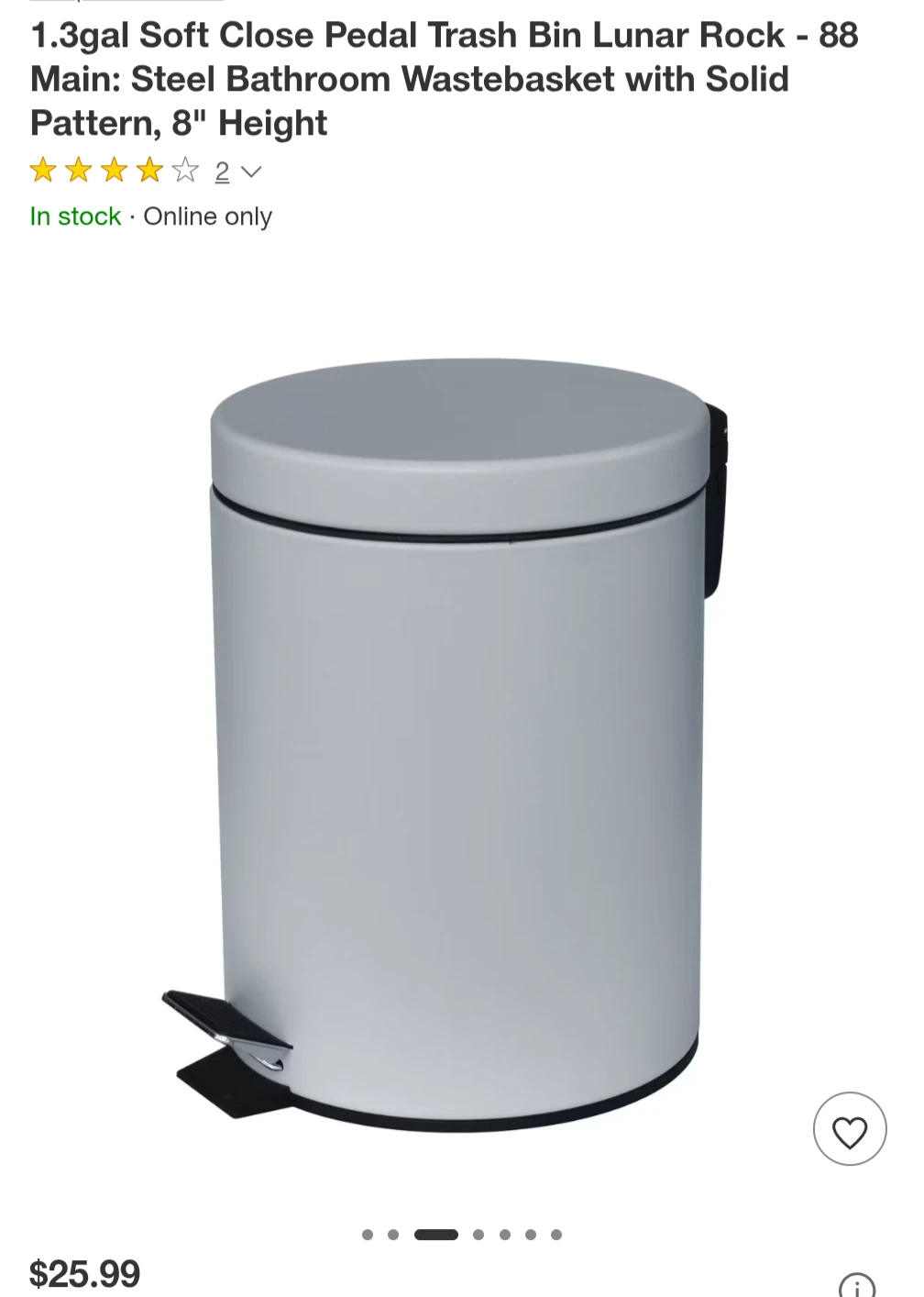 Pedal close metal Trash Bin