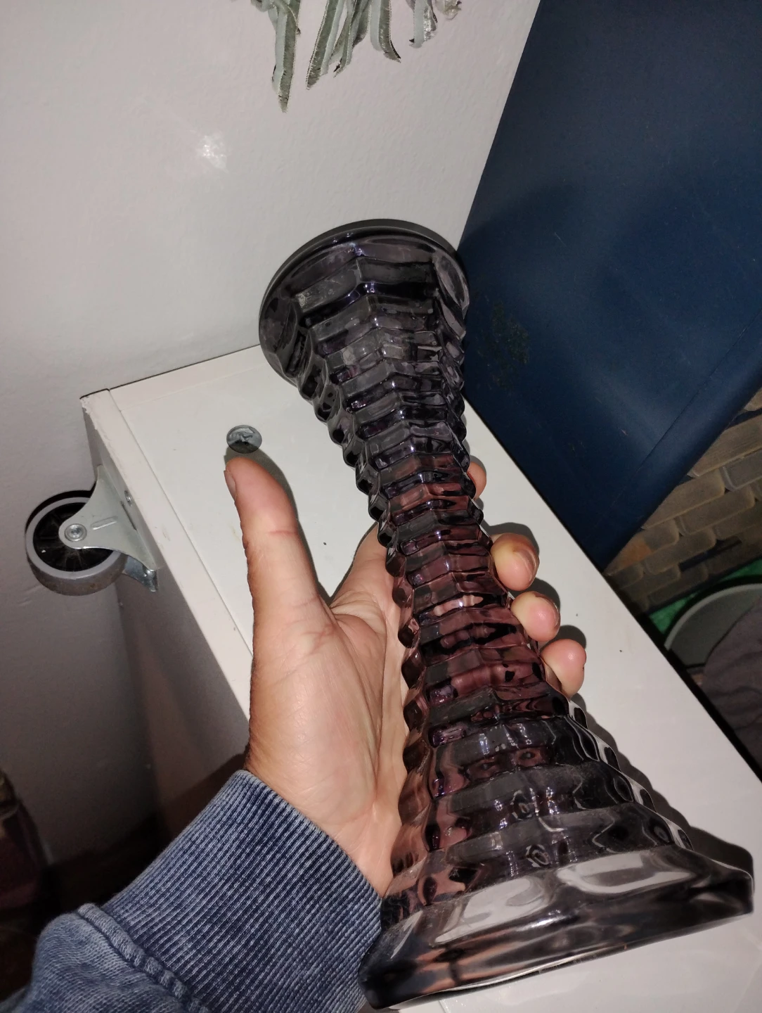 Vintage Lead Crystal  Glass Candlestick Holder - photo 2