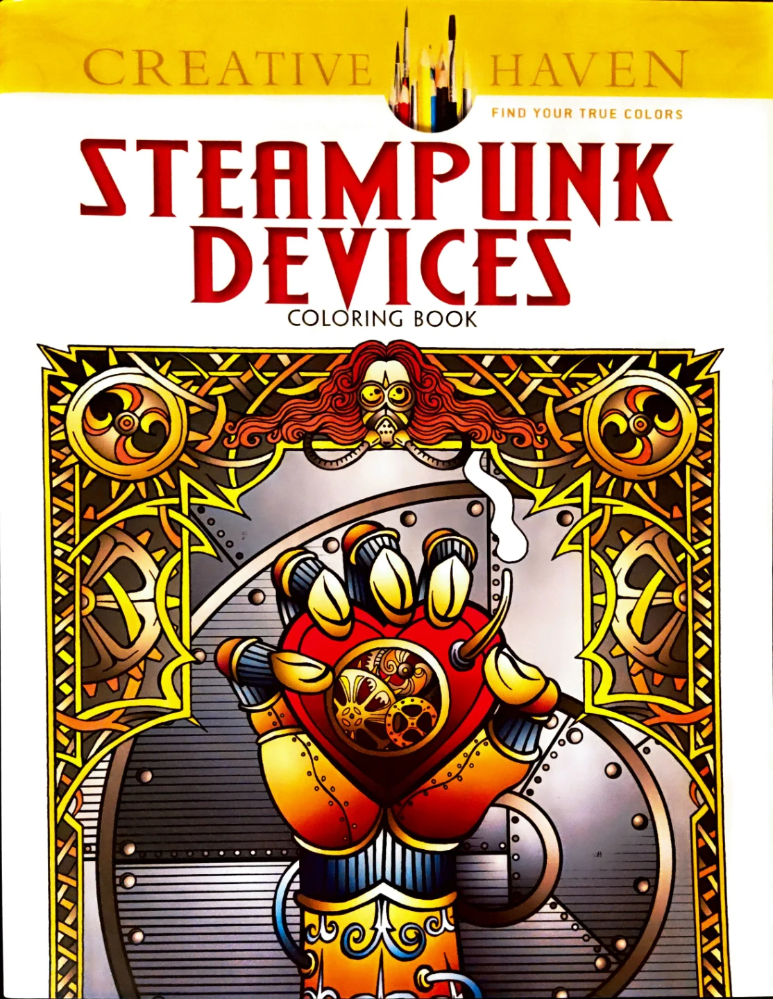 Steampunk Devices Adult Colouring Book by Jeremy Elder