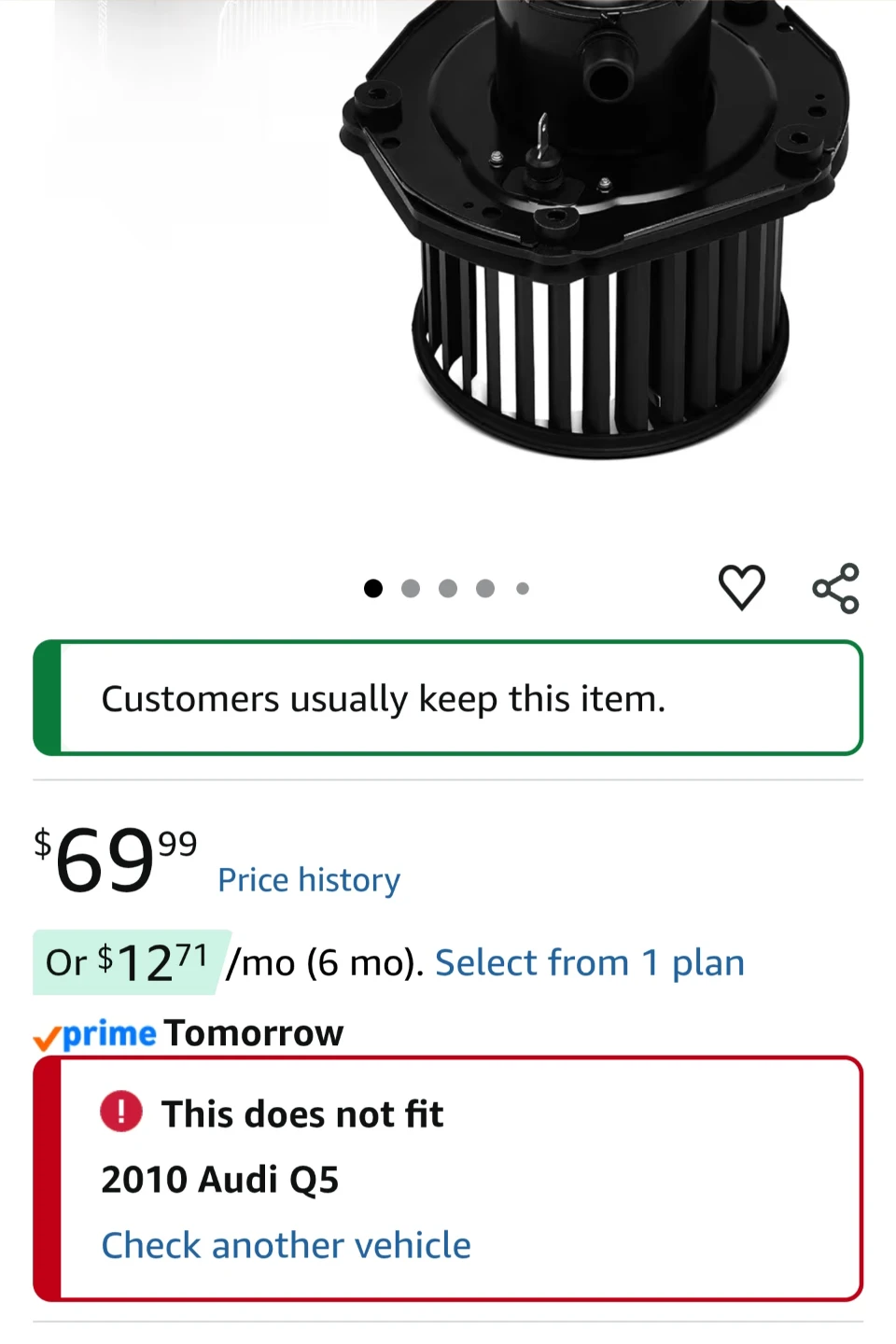 A-Premium HVAC Heater Blower Motor with Fan Cage - photo 3