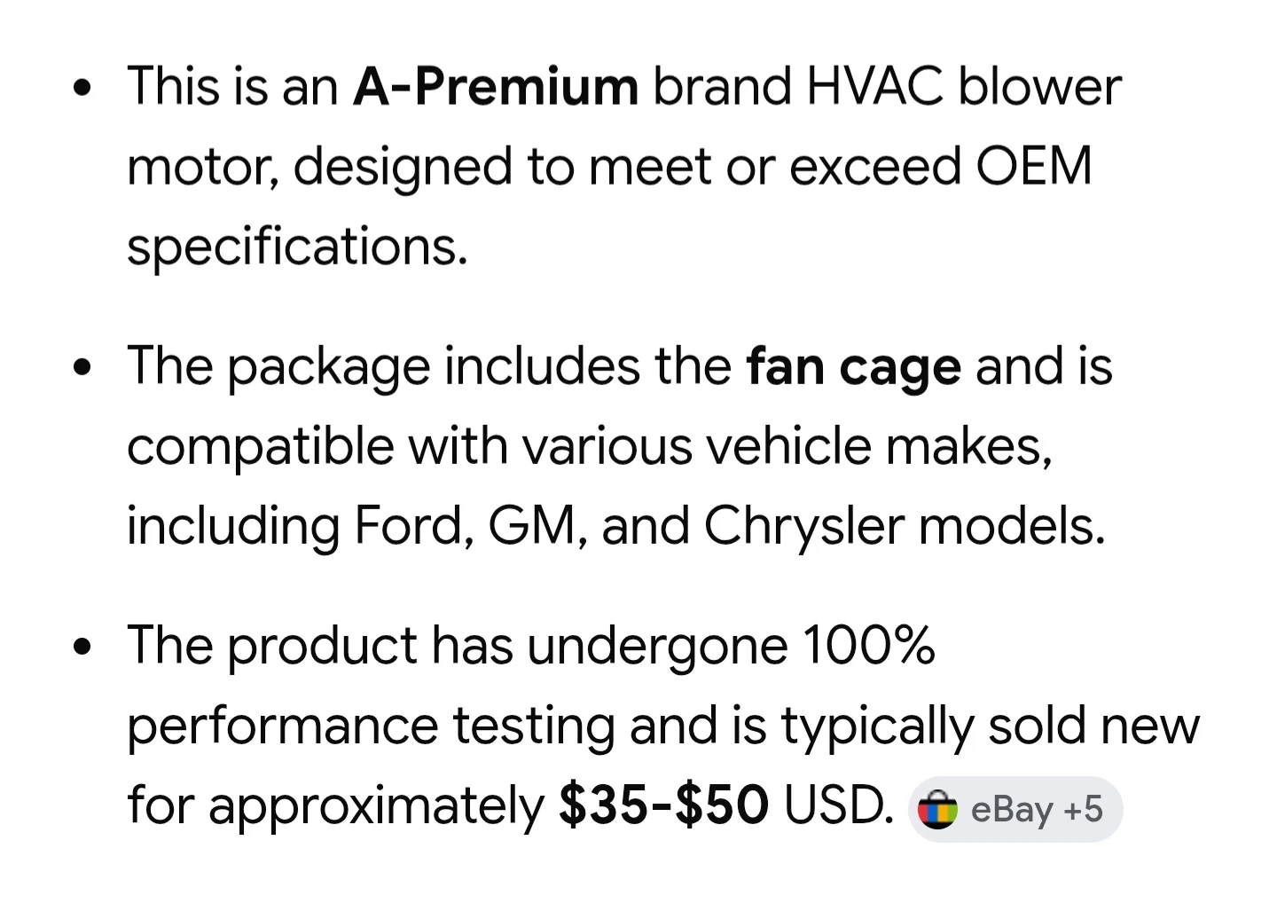 A-Premium HVAC Heater Blower Motor with Fan Cage - photo 4