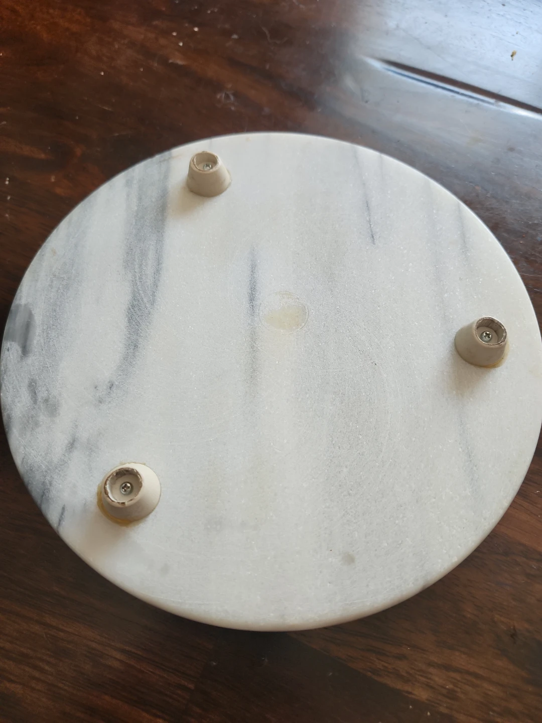 Heavy Solid Marble & Glass Cloche / Covered Serving Tray - photo 5