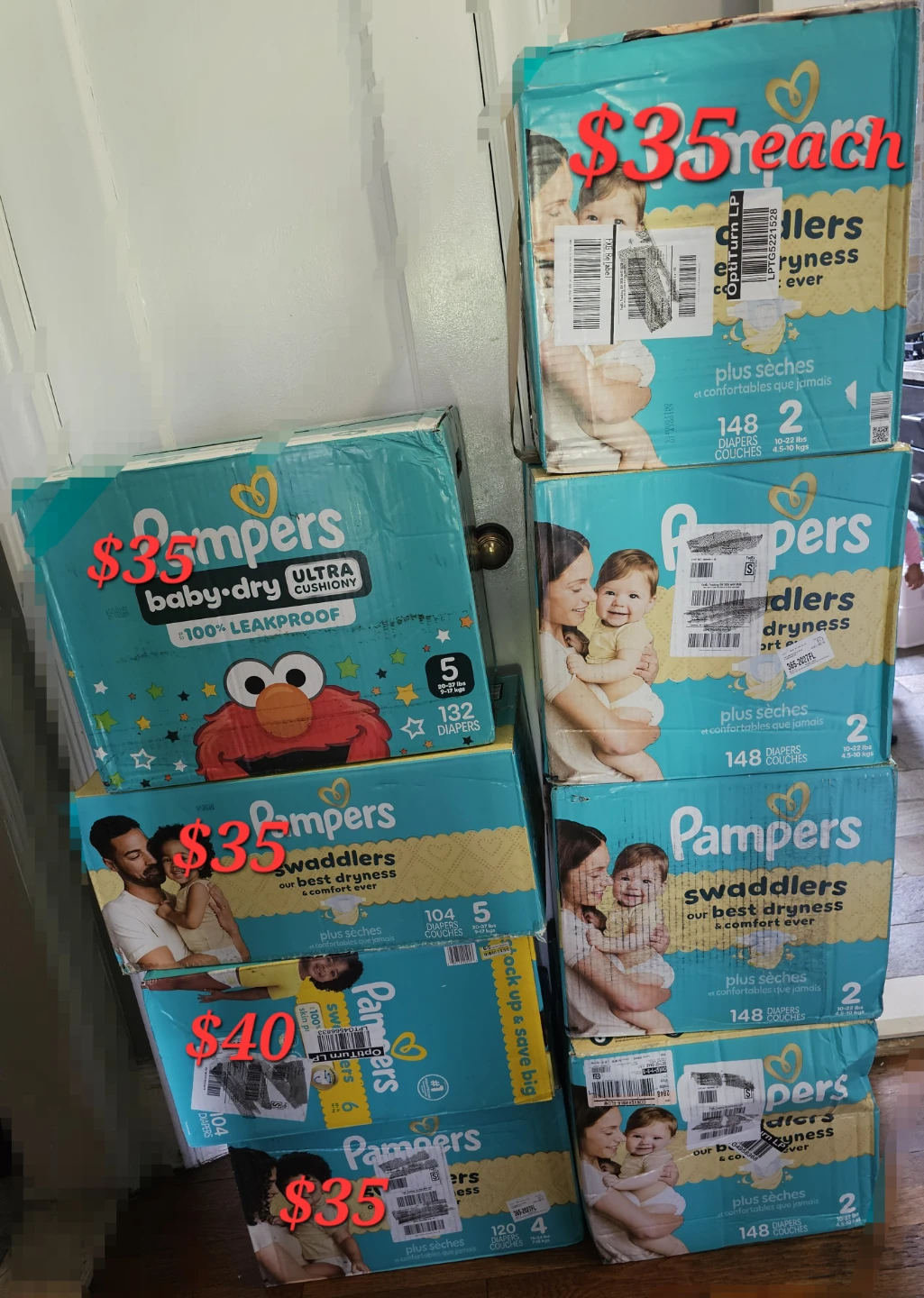 Pampers Diapers Different Sizes