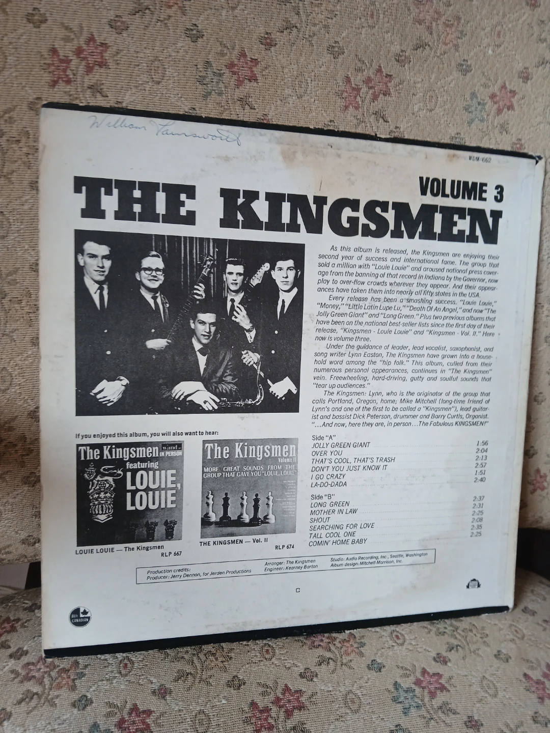 The Kingsmen Volume 3 LP Vinyl Record - photo 4