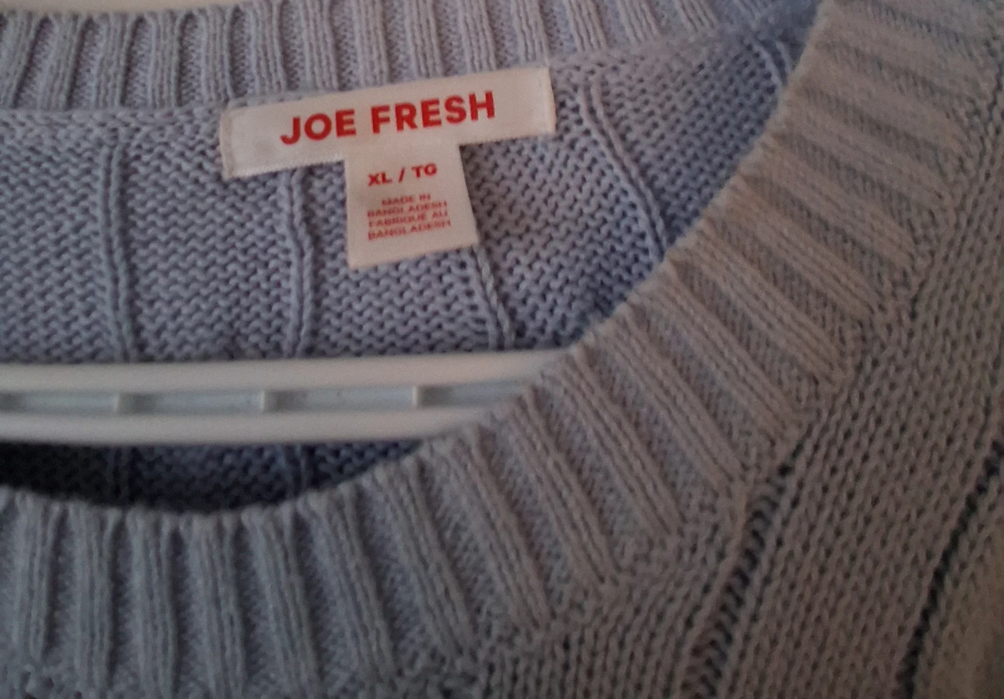 Joe Fresh Women's Light Blue Cable Knit Short Sleeve Sweater XL - photo 2
