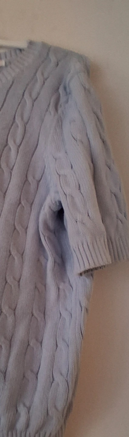 Joe Fresh Women's Light Blue Cable Knit Short Sleeve Sweater XL - photo 3