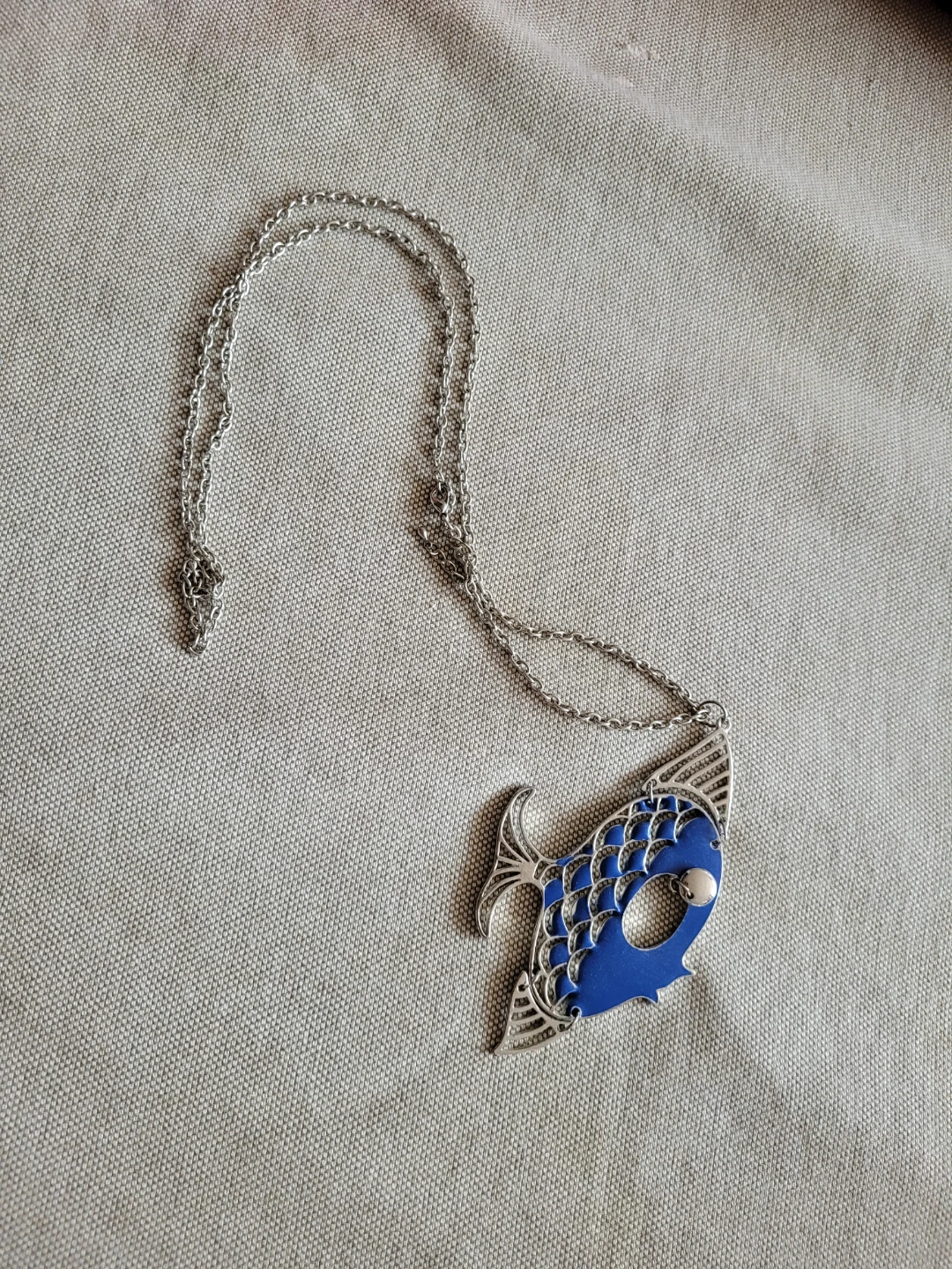Blue Fish Pendant Necklace