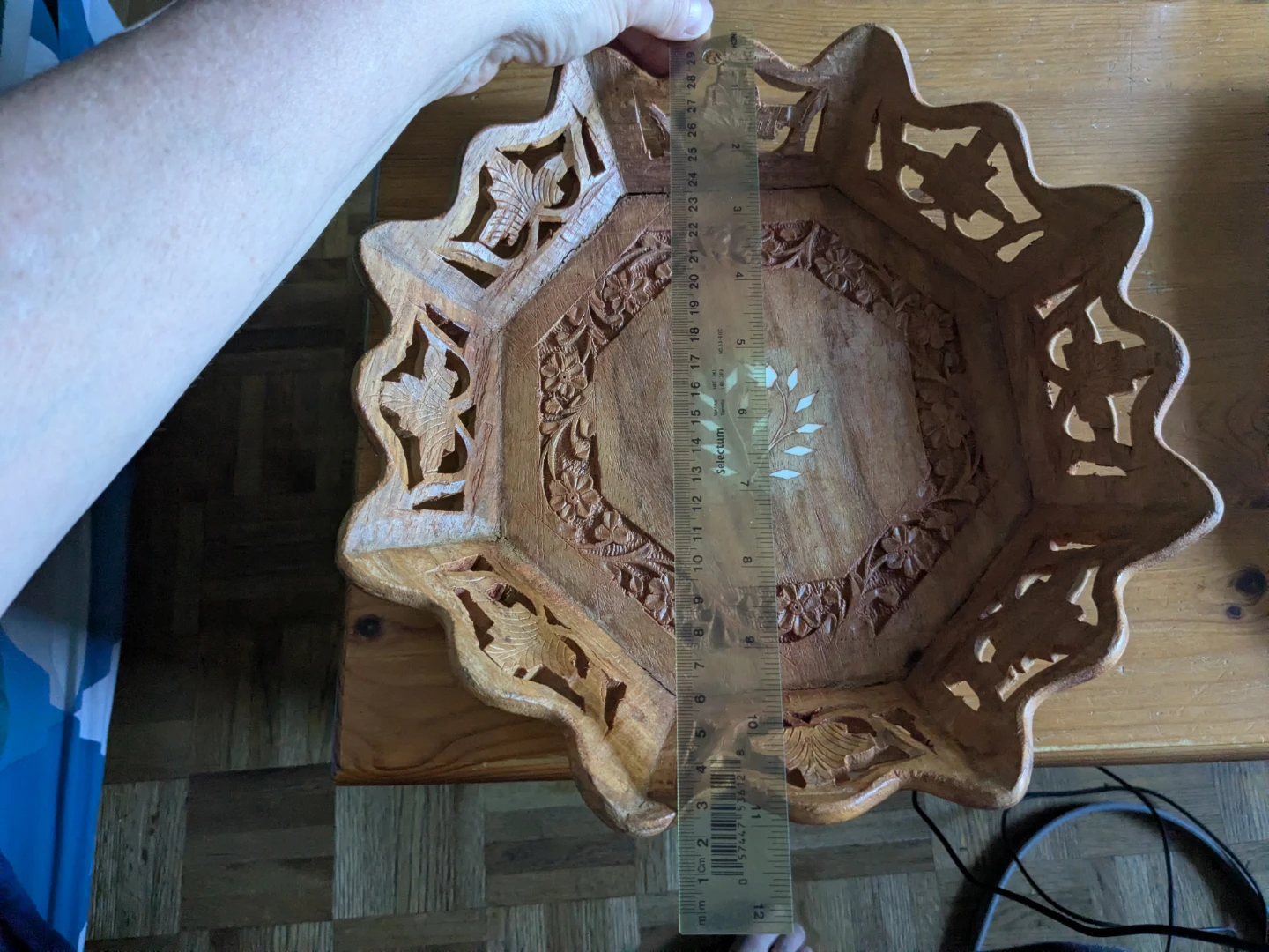 Carved Wooden Decorative Bowl - photo 3