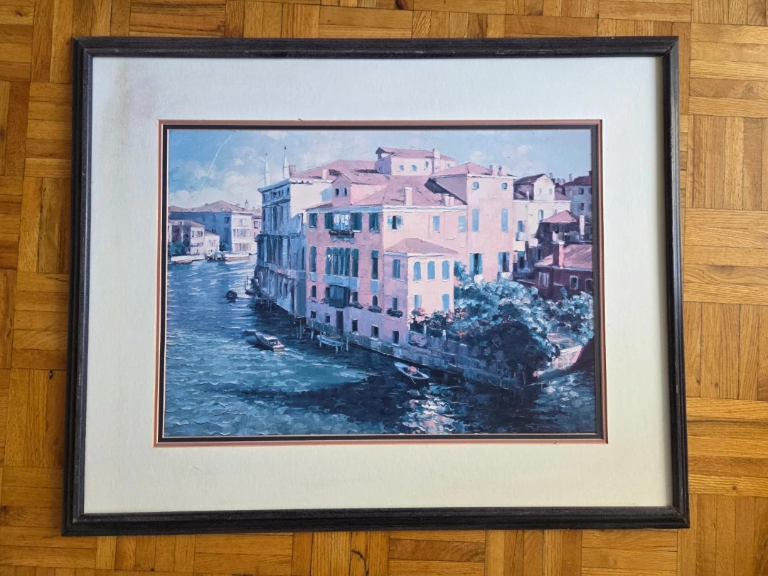 Wall Hanging Decor - Framed Print of Venice Canal Scene