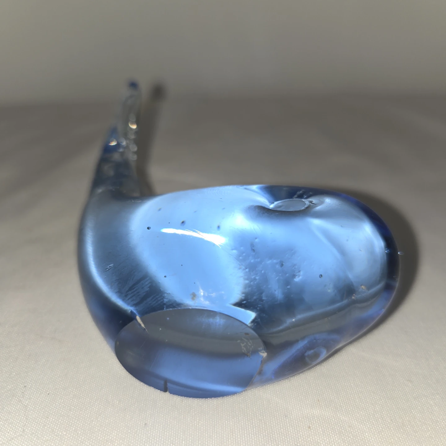 Handmade Glass Whale Figurine, Blue glass - photo 2