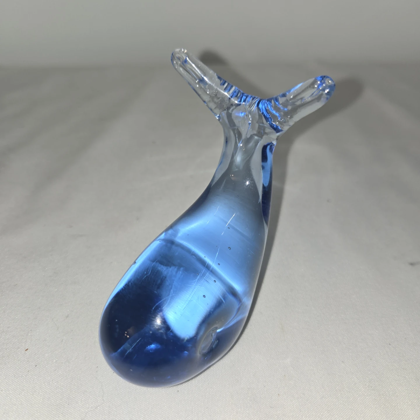 Handmade Glass Whale Figurine, Blue glass - photo 3