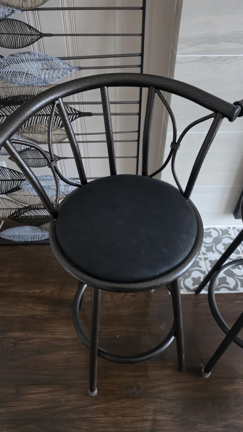 Set of 4 Swivel Bar Stools - Black - photo 2