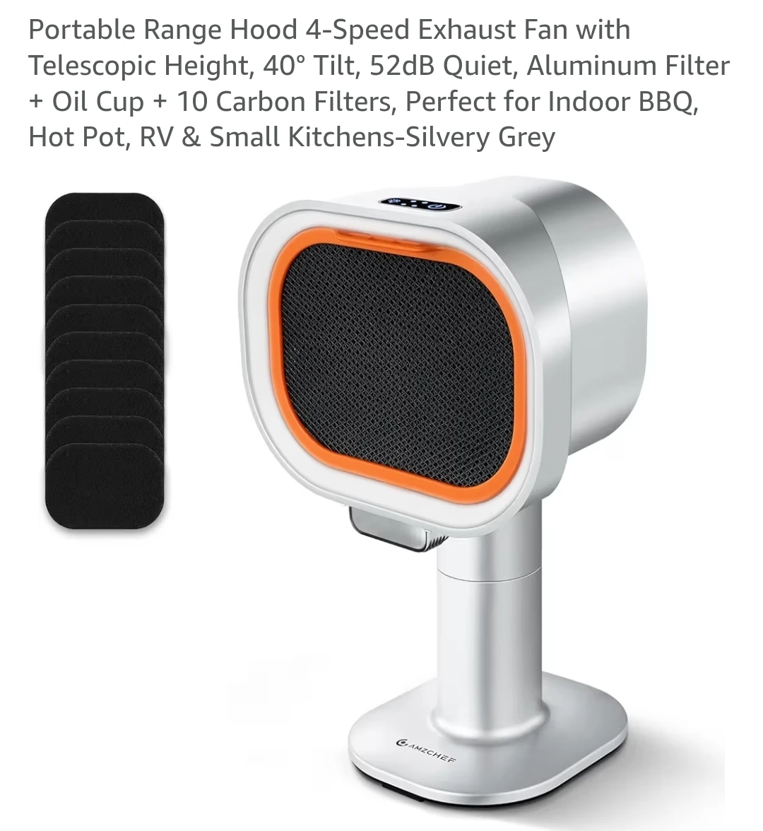 Portable Range Hood 4-Speed Exhaust Fan