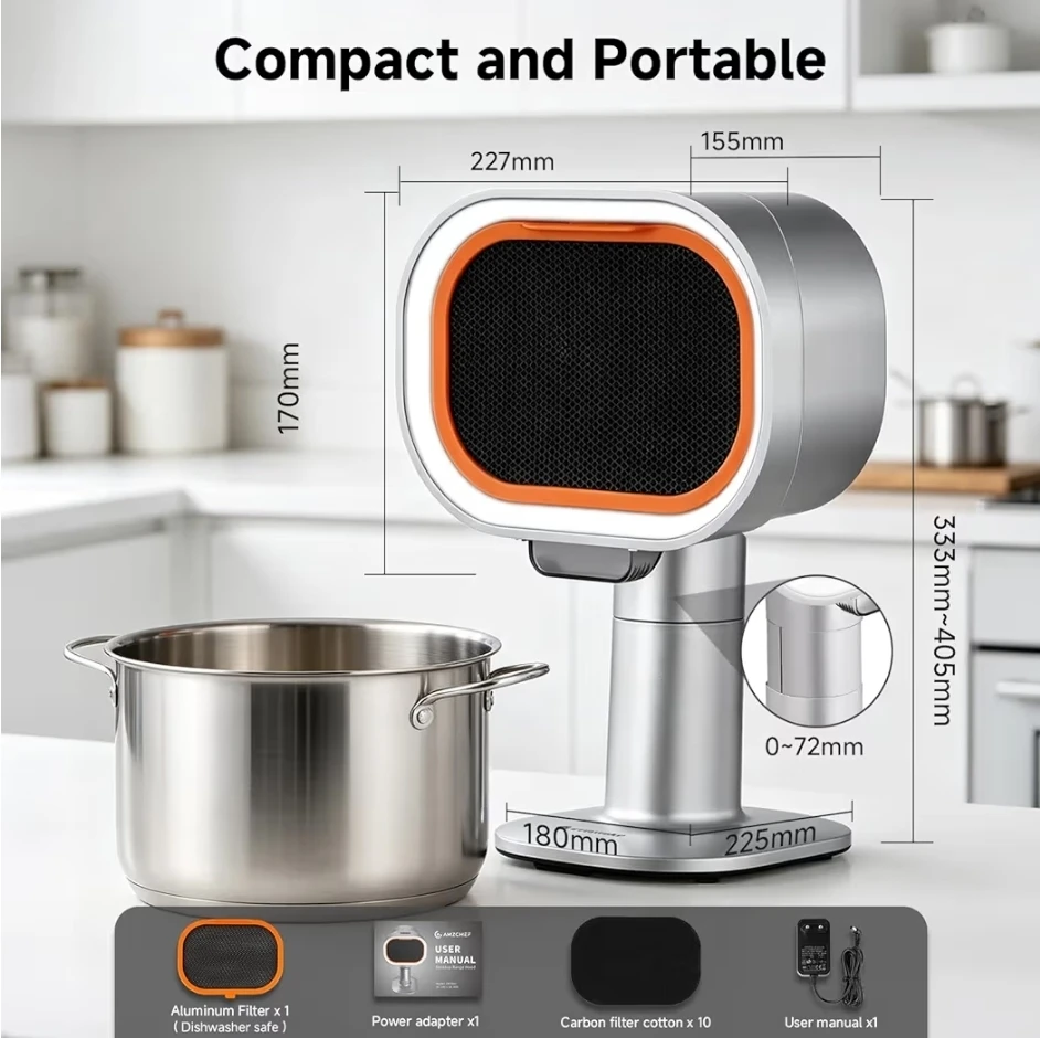 Portable Range Hood 4-Speed Exhaust Fan - photo 2