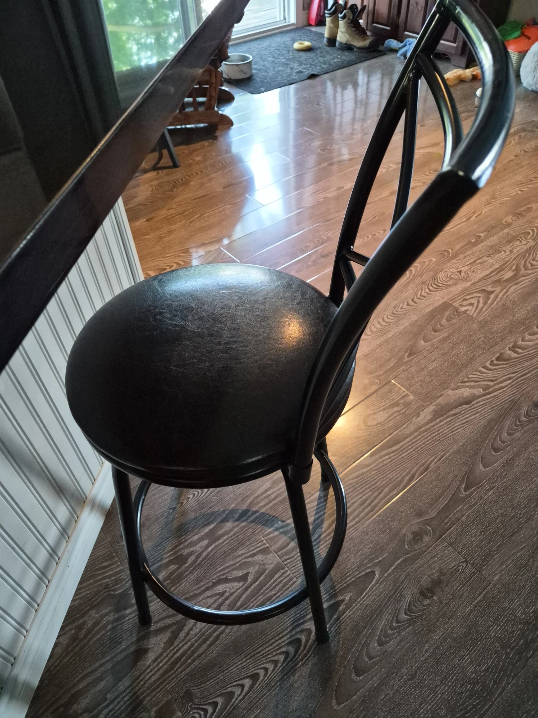 Black Swivel Bar Stools (4)