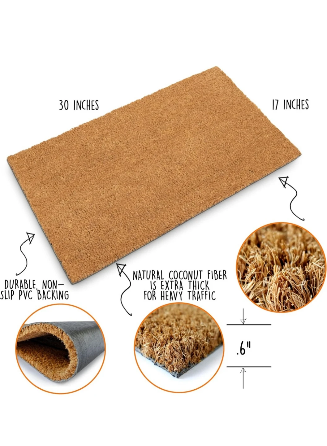 2 pack Main Event Coir Welcome Mat - 30x17 Inch - photo 2