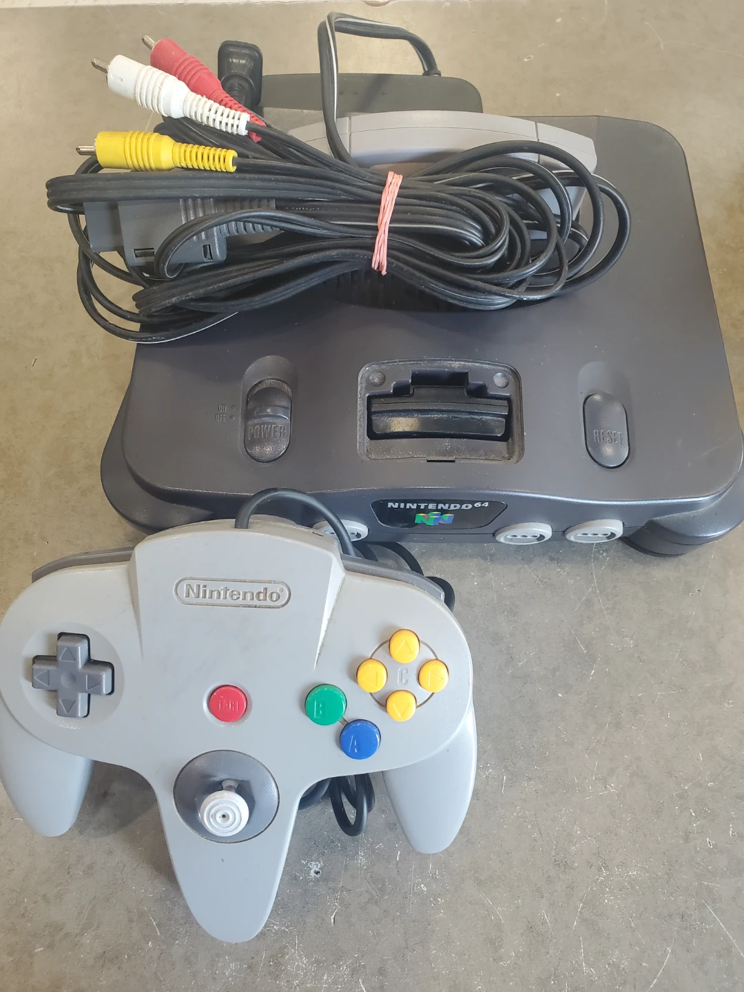 Nintendo 64 Console with Controller and Cables