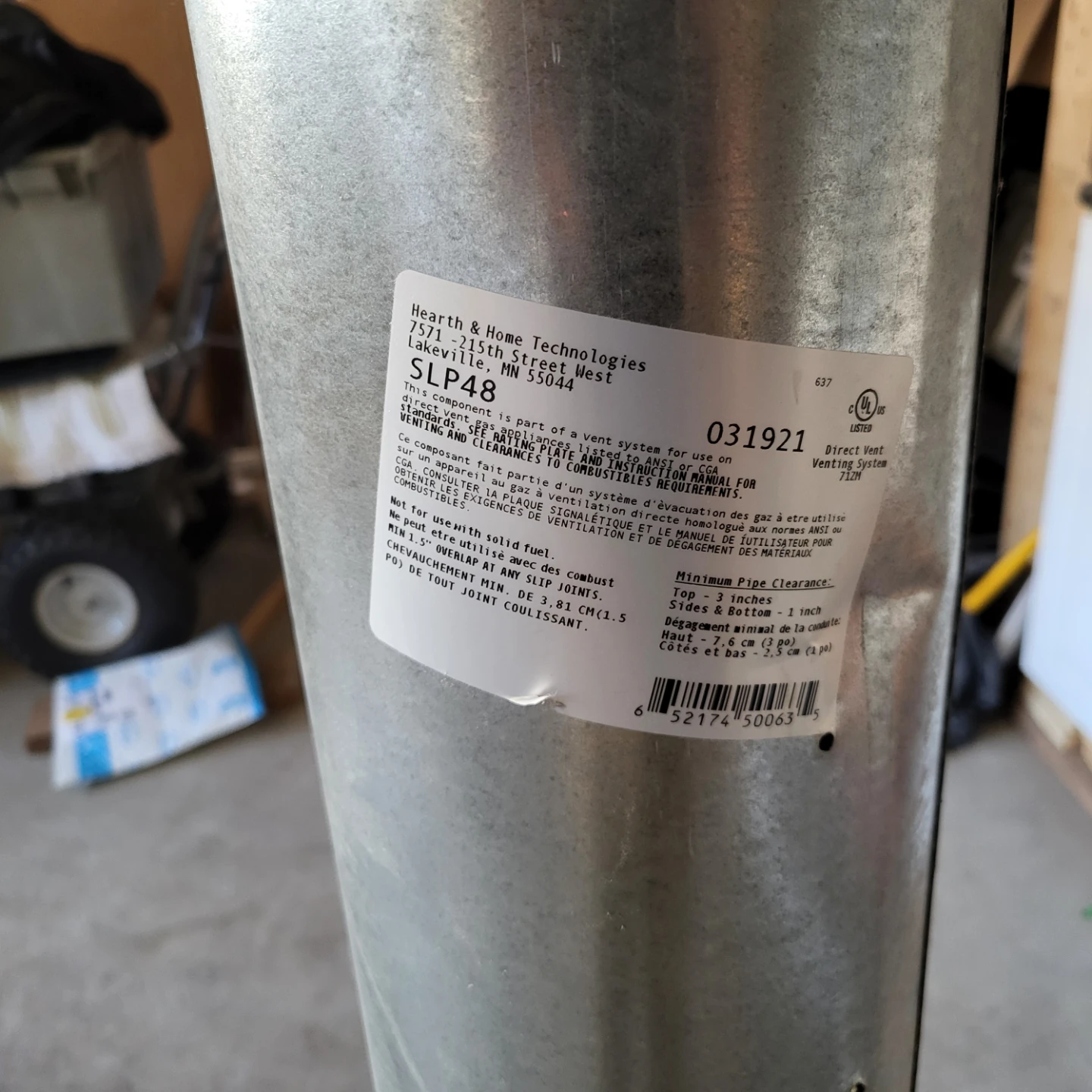 Fireplace SLP48 Venting System Component