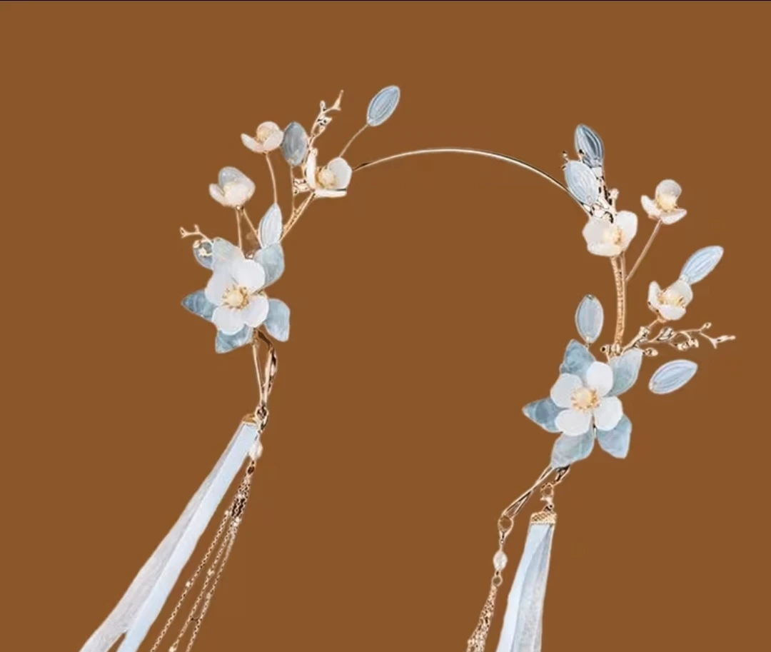 Floral Hair Clip Tiara with Tassels - photo 2