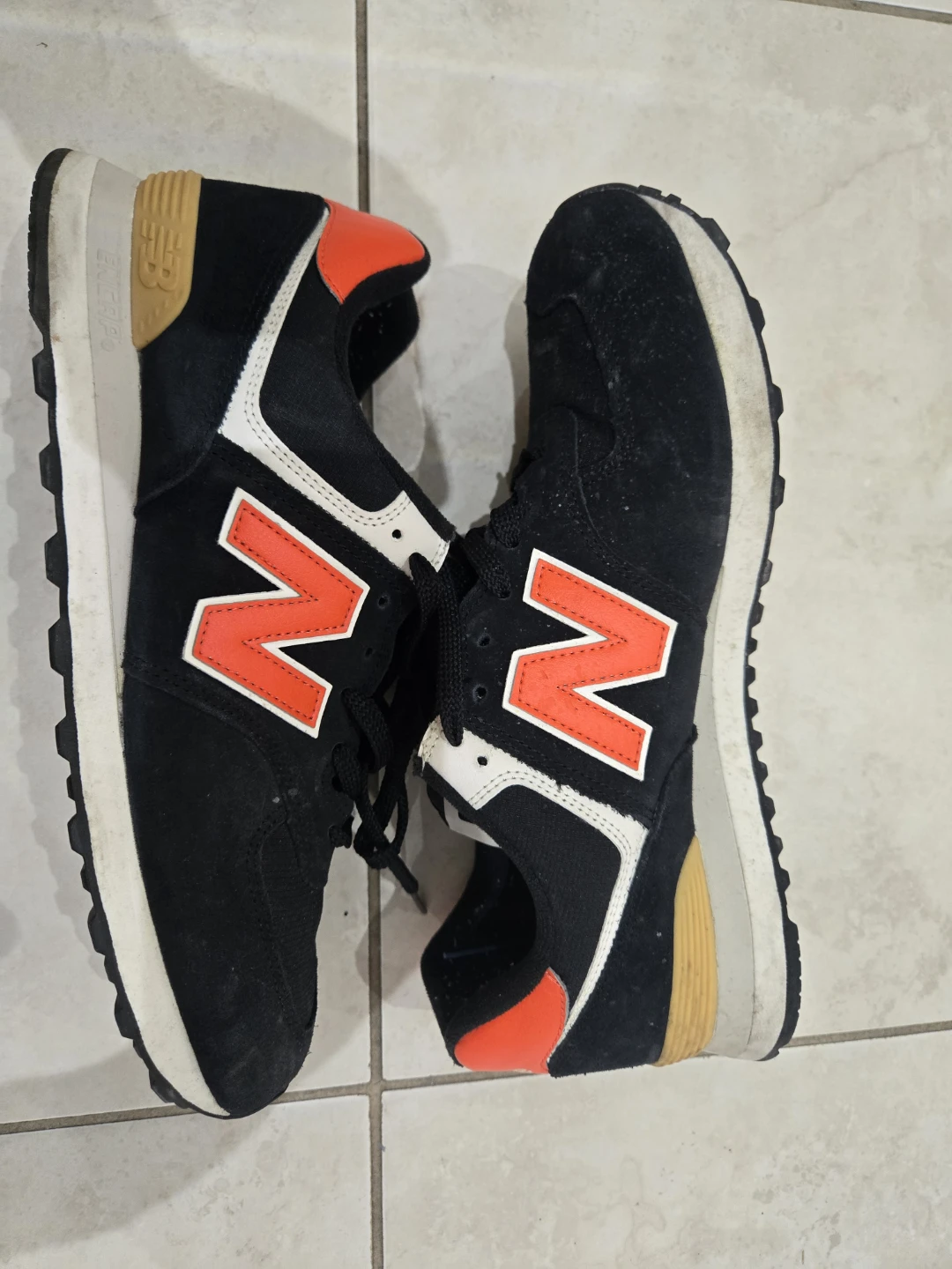 New Balance 574 Black Fire Red Shoes - photo 2